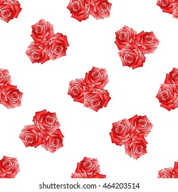 rose seamless pattern, bouquet