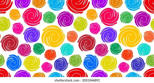 Rose seamless pattern, bright vector background with flowers, cartoon floral repeat ornament. Abstract botanical illustration