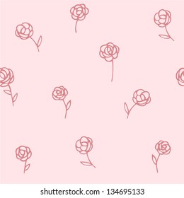 rose seamless pattern floral pink background