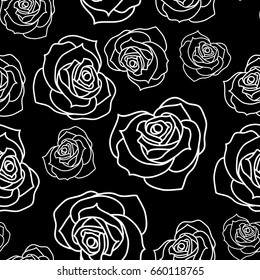 Rose seamless pattern. Seamless floral pattern with roses Vector Illustration