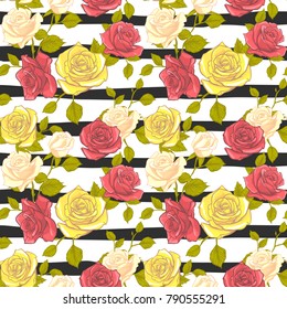Rose Seamless pattern, flower seamless pattern, vector floral seamless pattern, flower background, Rose Texture
