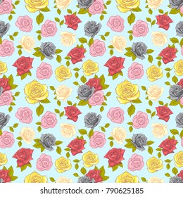 Rose Seamless pattern, flower seamless pattern, vector floral seamless pattern, flower background, rose texture. suitable for printing textile