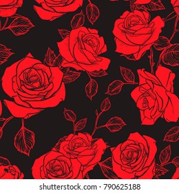 Rose Seamless pattern, flower seamless pattern, vector floral seamless pattern, flower background, rose texture. suitable for printing textile