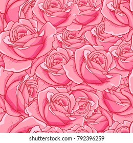 Rose Seamless pattern, flower seamless pattern, vector floral seamless pattern, flower background, rose texture. suitable for printing textile