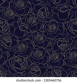 Rose seamless pattern for flowers background. Vector illustration.