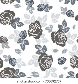 Rose seamless pattern. Seamless pattern with flowers roses. Floral seamless background.