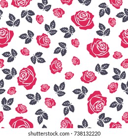 Rose seamless pattern. Seamless pattern with flowers roses. Floral seamless background.