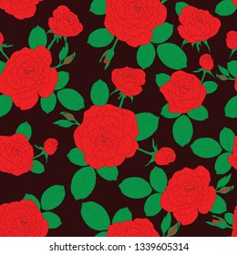 Rose seamless pattern Vector. Beautiful floral abstract background. Spring season. Can be used for textile, book cover, packaging, wedding invitation, Fabric, etc. 