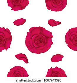 Rose seamless pattern vector illustration