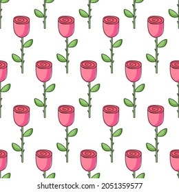 Rose seamless pattern. Vector illustration