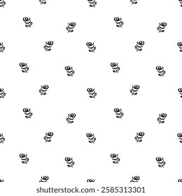 Rose Seamless Pattern, vector roses minimal pattern