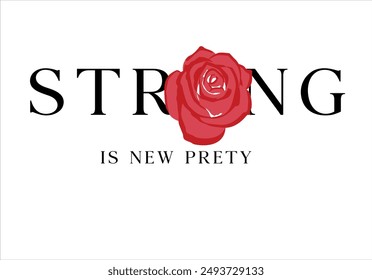 rose seamless print and slogan design vector