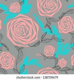 Rose. Seamless texture. Vector eps 10