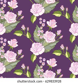Rose seamless vintage pattern.