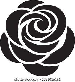 Rose Shape Silhouette Vector Illustration – Minimalist and Artistic Floral Design for Logos, Prints, and Decorative Graphics.