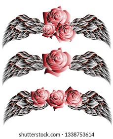 rose shaped element with wings to create your own design