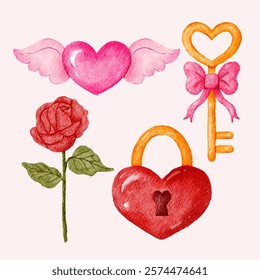 The Rose Shaped Heart Lock combines unique elements for Valentine's Day