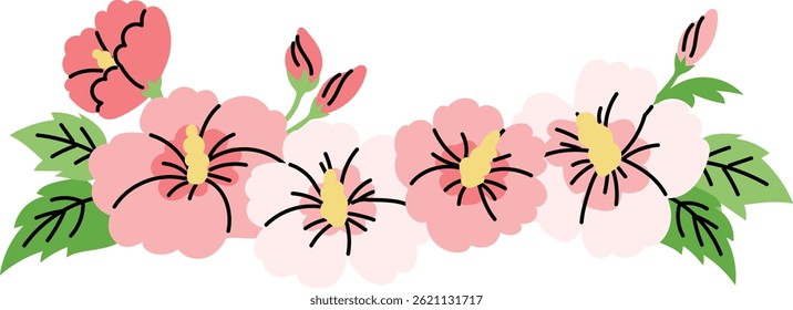 Rosa de Sharon decoração de flores ilustração.