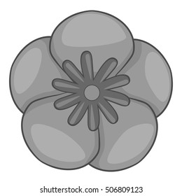 Rose of Sharon korean flower icon. Gray monochrome illustration of flower vector icon for web design