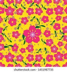 Rose of sharon korean flower pattern seamless vector
