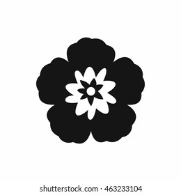 Rose Sharon  korean national flower icon in simple style isolated white background