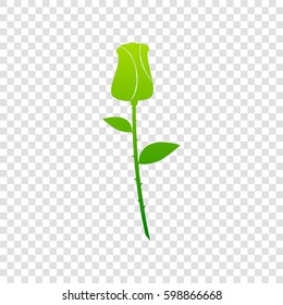 Rose sign illustration. Vector. Green gradient icon on transparent background.