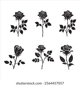  Rose Silhouette Art for Custom Merchandise