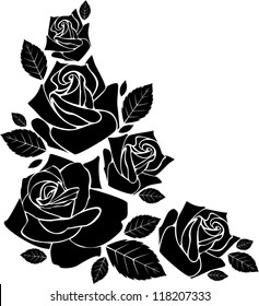 rose silhouette decorative element