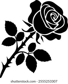 rose silhouette featuring smooth lines and a clean aesthetic whitw background