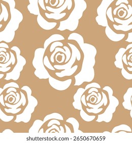 rose silhouette floral seamless pattern for fabric, textiles, clothing, wallpaper, cover, banner, home decor, florals backgrounds
