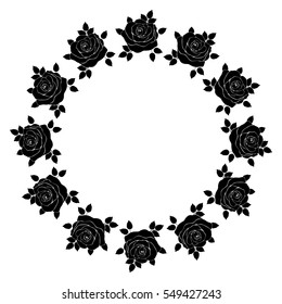 Rose silhouette is in the form of frames