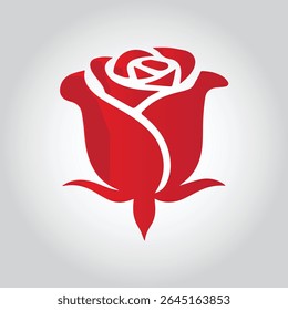 Rose Silhouette auf vektorweißem Hintergrund