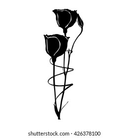 rose silhouette on white background