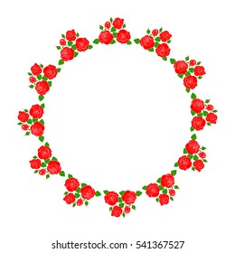 Rose silhouette is shaped circular frame
