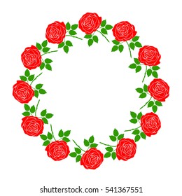 Rose silhouette is shaped circular frame