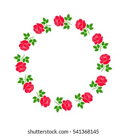 Rose silhouette is shaped circular frame