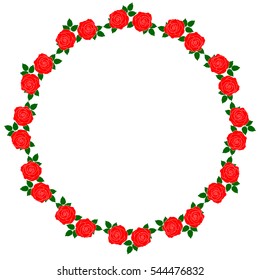 Rose silhouette is shaped circular frame