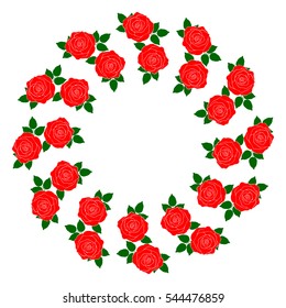 Rose silhouette is shaped circular frame