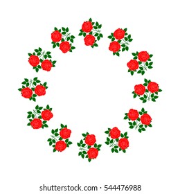 Rose silhouette is shaped circular frame
