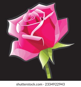 Rose Silhouette Vector Art Icons.