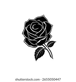 Arte vectorial de la silueta de Rose en el fondo blanco