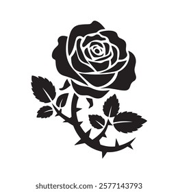 Rose Silhouette vector design illustration