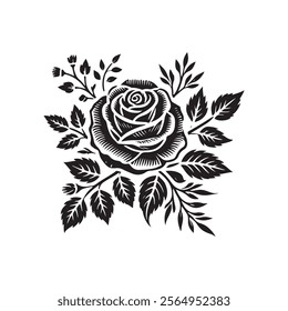 Rose silhouette vector icon design