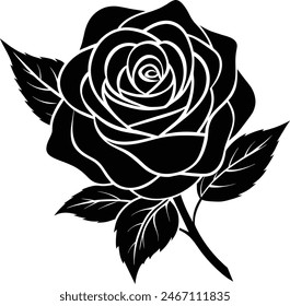 Rose Silhouette Vektorillustration Design