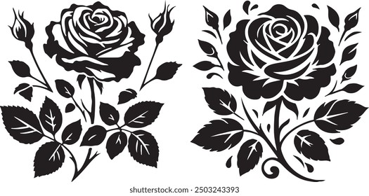 Rose silhouette vector illustration design