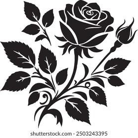 Rose silhouette vector illustration design