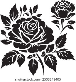 Rose silhouette vector illustration design