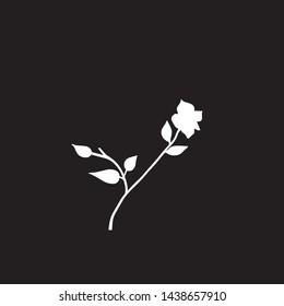rose silhouette vector, roses art, illustration logo. rose black and white