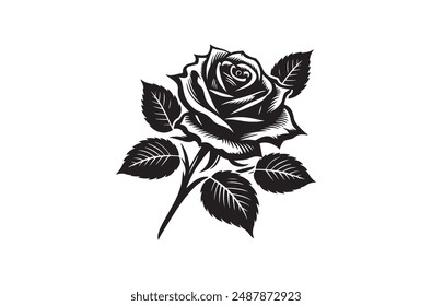 Rose silhouette Vectors art  illustration