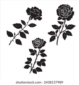 rose silhouettes. with fully editable
